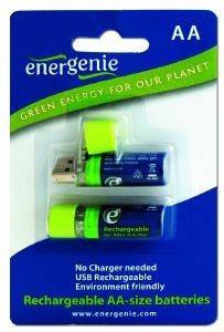 ��������� ENERGENIE RECHARGEABLE AA 1500 MAH �� ������������ ����� USB