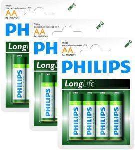 PHILIPS ΜΠΑΤΑΡΙΑ PHILIPS LONGLIFE AA 12ΤΕΜ R6