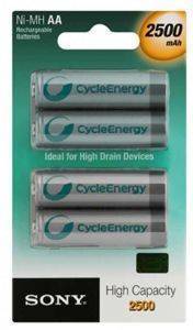  SONY RECHARGEABLE AA 2500MAH 4TEM