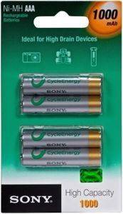  SONY RECHARGEABLE 3A 1000MAH 4TEM