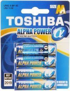  ALPHA POWER ALKALINE TOSHIBA AA LR6 G A BP-4S (4 .)