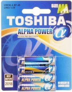  ALPHA POWER ALKALINE TOSHIBA AAA LR03G A BP-4S (4 .)