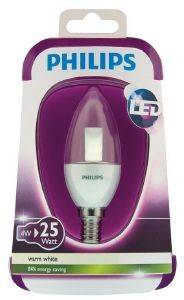  PHILIPS LED CANDLE E14 4W WARM WHITE 250LM CLEAR