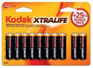  KODAK XTRALIFE ALKALINE AA 8+2 LR6