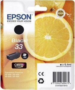 EPSON ΓΝΗΣΙΟ ΜΕΛΑΝΙ EPSON NO 33 BLACK ΓΙΑ EXPRESSION HOME XP-530/ 630/635/OEM: C13T33314010