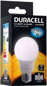 ΛΑΜΠΤΗΡΑΣ DURACELL LED E27 9.2W 2700K ΛΑΜΠΤΗΡΑΣ DURACELL LED E27 9.2W 2700K