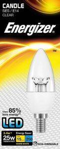 ΛΑΜΠΤΗΡΑΣ ENERGIZER LED CANDLE CLEAR E14 3.4W 2700K ΛΑΜΠΤΗΡΑΣ ENERGIZER LED CANDLE CLEAR E14 3.4W 2700K