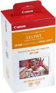  CANON RP-108 10X15 CM COLOR INK+PAPER SET OEM:RP-108