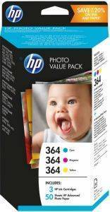 ������ ������ HEWLETT PACKARD NO. 364 ��� DJ 5510/ C/M/Y+50 SHEETS 10X15 OEM: T9D88EE