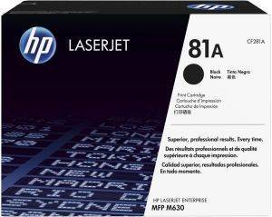 ������ HEWLETT PACKARD TONER 81A ��� ENTERPRISE MFP M630 BLACK OEM: CF281A