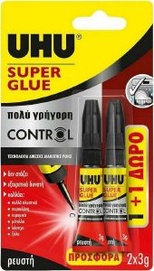 UHU ΚΟΛΛΑ UHU SUPER GLUE CONTROL 3GR 1+1 ΔΩΡΟ