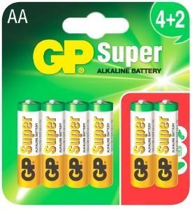 ΜΠΑΤΑΡΙΑ GP ALKALINE AA SUPER - LR6 - 4+2 ΜΠΑΤΑΡΙΑ GP ALKALINE AA SUPER - LR6 - 4+2