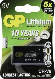 GP LITHIUM BATTERY CRV9 9V 1 PC. BLISTER / FOR SMOKE DETECTORS / GP