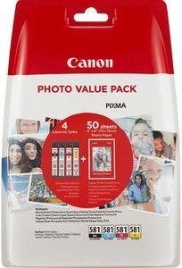ΓΝΗΣΙΟ ΜΕΛΑΝΙ CANON CLI-581VP BK/C/M/Y + PHOTO PAPER ΜΕ OEM:2106C005 ΓΝΗΣΙΟ ΜΕΛΑΝΙ CANON CLI-581VP BK/C/M/Y + PHOTO PAPER ΜΕ OEM:2106C005