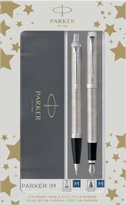 PARKER IM BRUSHED METAL DUO SET FOUNTAIN & PEN FINE PARKER IM BRUSHED METAL DUO SET FOUNTAIN & PEN FINE