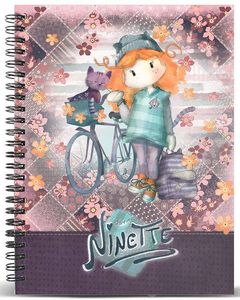   A5 KARACTERMANIA FOREVER NINETTE MULTICOLORED GRID PAPER NOTEBOOK BICYCLE 120
