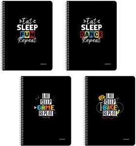 ΤΕΤΡΑΔΙΟ ΣΠΙΡΑΛ LOGIGRAF EAT SLEEP REPEAT WIRELOCK 4 ΘΕΜΑΤΩΝ B5 / 17 Χ 25 CM ΣΕ 4 ΣΧΕΔΙΑ (120Φ) ΤΕΤΡΑΔΙΟ ΣΠΙΡΑΛ LOGIGRAF EAT SLEEP REPEAT WIRELOCK 4 ΘΕΜΑΤΩΝ B5 / 17 Χ 25 CM ΣΕ 4 ΣΧΕΔΙΑ (120Φ)