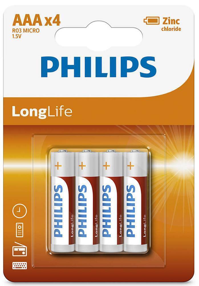ΜΠΑΤΑΡΙΑ PHILIPS LONGLIFE 3A 4 TEM R03