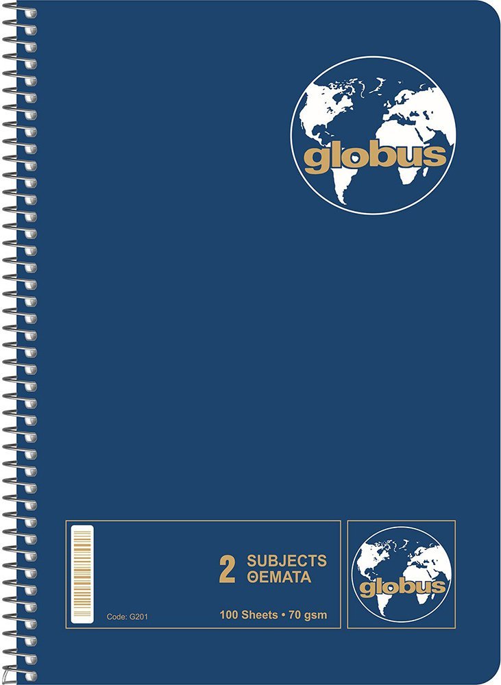 GLOBUS ΤΕΤΡΑΔΙΟ GLOBUS 17X25 4 ΘΕΜΑΤΩΝ ΜΠΛΕ