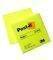 3M POST-IT 654 NEON YELLOW 76MM X 76MM 100 