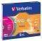 VERBATIM DVD-R 4.7GB 16X COLOUR SLIM CASE 5PC...