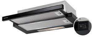 PYRAMIS ΣΥΡΟΜΕΝΟΣ ΑΠΟΡΡΟΦΗΤΗΡΑΣ 60CM PYRAMIS ECOLINE INOX ΜΕ ΜΑΥΡΟ ΓΥΑΛΙ (065032801)