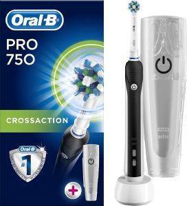   ORAL-B PRO750 CROSSACTION SPECIAL EDITION BLACK + TRAVEL CASE