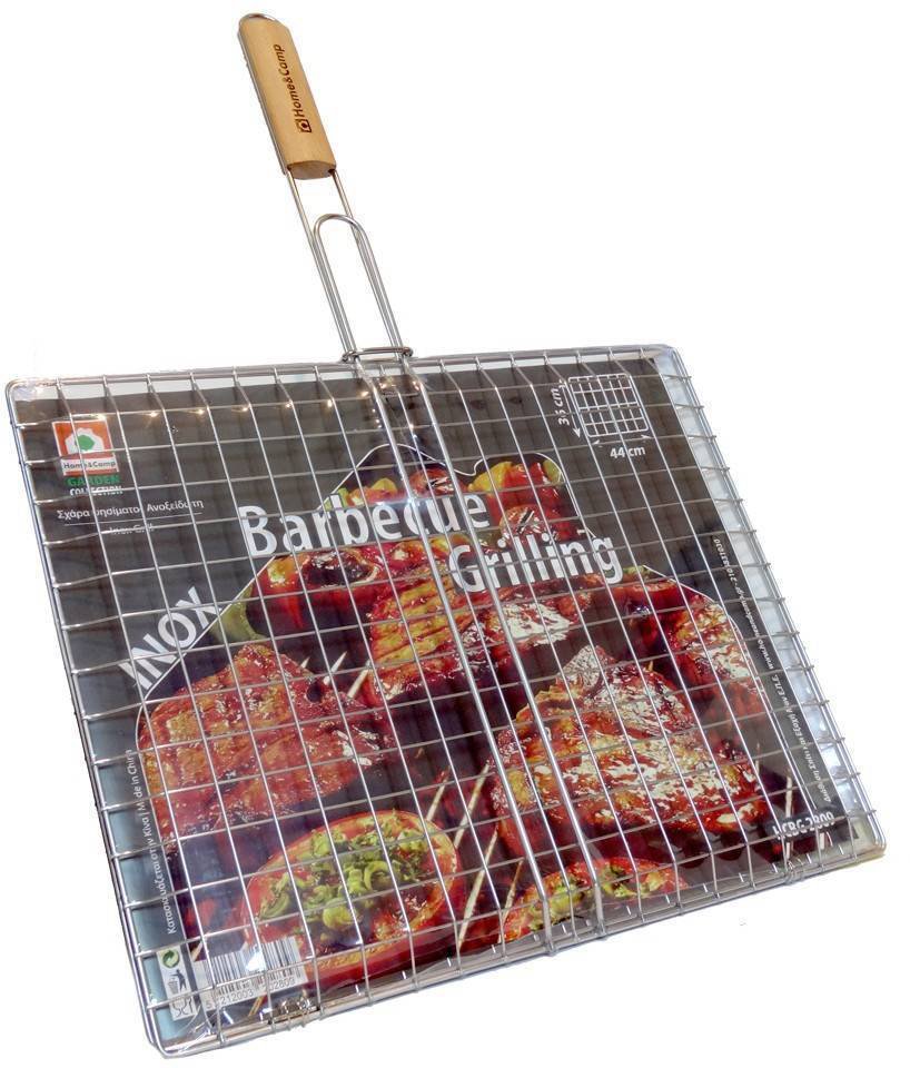 HOME-CAMP ΣΧΑΡΑ BBQ HOME-CAMP ΑΝΟΞΕΙΔΩΤΗ ΟΡΘΟΓΩΝΙΑ 44X36CM