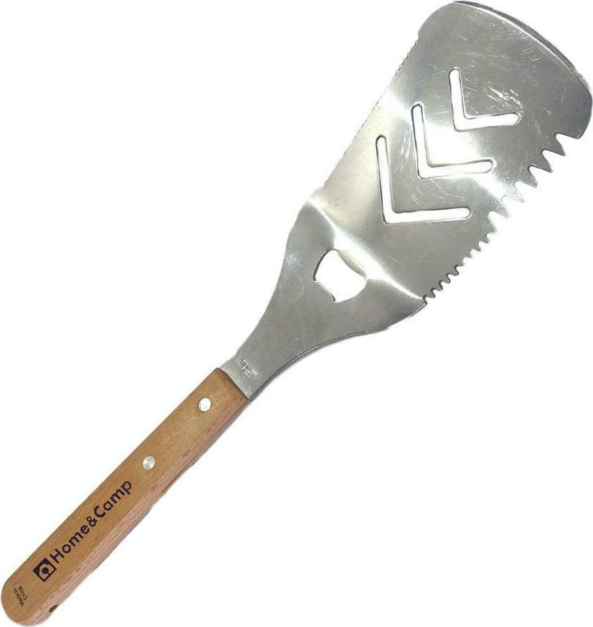 HOME-CAMP ΣΠΑΤΟΥΛΑ BBQ HOME-CAMP HC 20651 ΞΥΛΟ ΑΝΟΞΕΙΔΩΤΟ ΑΤΣΑΛΙ 39CM