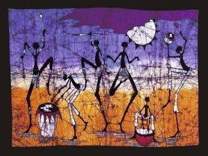  GATHERING IN THE KALAHARI I 40 X 50 CM