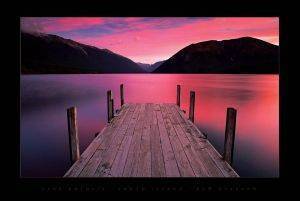 POSTER SUNSET OVER LAKE ROTOITI 61 X 91.5 CM