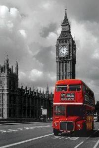 POSTER LONDON RED BUS 61 X 91.5 CM