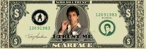 DOOR POSTER SCARFACE DOLLAR 53 X 158 CM