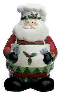 COOKIE JAR CHEF SANTA 24CM