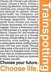 POSTER TRAINSPOTTING 61 X 91.5 CM