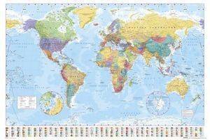 POSTER WORLD MAP 61 X 91.5 CM POSTER WORLD MAP 61 X 91.5 CM
