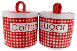 RED N\' WHITE ΠΟΡΣΕΛΑΝΙΝΟ ΣΤΡΟΓΓΥΛΟ ΣΕΤ 2ΤΕΜ COFFE - SUGAR RED N\' WHITE ΠΟΡΣΕΛΑΝΙΝΟ ΣΤΡΟΓΓΥΛΟ ΣΕΤ 2ΤΕΜ COFFE - SUGAR