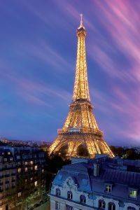 POSTER EIFFEL TOWER AT DUSK 61 X 91.5 CM