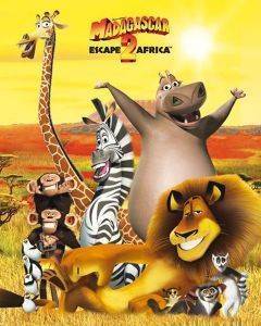 HAMMOND GOWER POSTER MADAGASCAR 2 CAST 40.6 X 50.8 CM