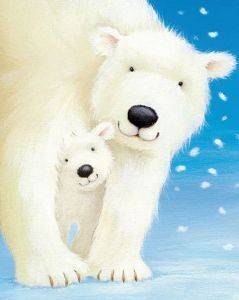 POSTER FLUFFY POLAR BEARS 40.6 X 50.8 CM