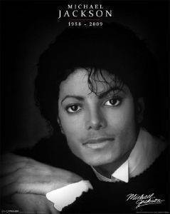 POSTER MICHAEL JACKSON (B&W COMMEMORATIVE) 40.6 X 50.8 CM