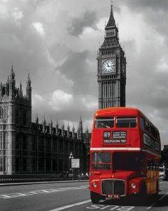 POSTER LONDON RED BUS 40.6 X 50.8 CM