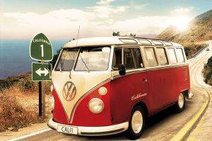 POSTER VW CALIFORNIAN CAMPER - ROUTE ONE 61 X 91.5 CM