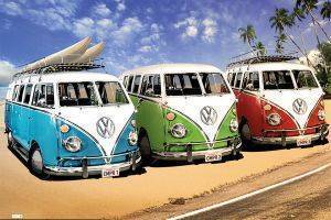 POSTER VW CALIFORNIAN CAMPER - CAMPERS BEACH 61 X 91.5 CM