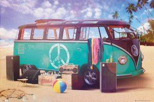 POSTER VW-CAMPER-PARTY  61 X 91.5 CM