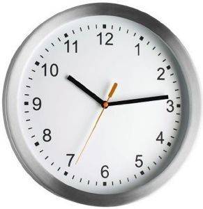 TFA 98.1045 BRUSHED ALUMINIUM WALL CLOCK