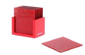 ΣΟΥΒΕΡ SALT&PEPPER COASTERS ΓΥΑΛΙ ΚΟΚΚΙΝΟ 6TMX ΣΟΥΒΕΡ SALT&PEPPER COASTERS ΓΥΑΛΙ ΚΟΚΚΙΝΟ 6TMX