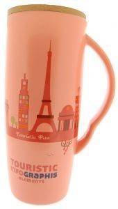 ΚΟΥΠΑ SPACECOW TOURISTIC PARIS ΡΟΖ 8X18CΜ 600ML ΚΟΥΠΑ SPACECOW TOURISTIC PARIS ΡΟΖ 8X18CΜ 600ML