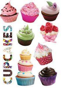   ART APPLIQUE CUPCAKES 50X70CM