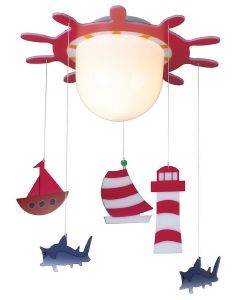 ARLIGHT ΦΩΤΙΣΤΙΚΟ ARLIGHT PLAYGROUND CL4332 ΦΑΡΟΣ ΑΠΟ ΞΥΛΟ ΚΑΙ ΓΥΑΛΙ ΚΟΚΚΙΝΟ 38X80CM